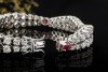 Raffiniertes Vintage Armband 12,5 Ct Rubine und Diamanten 750er Weißgold 