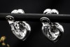 Herz Ohrringe Ohrstecker mit Clip beweglich Diamanten in 750er Weißgold 