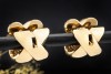 Creolen Ohrstecker im Kreuzdesign mit Diamanten in 750er Gelbgold 