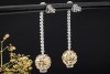 Ohrhänger Ohrstecker Kugeln beweglich mit Diamanten Gold Bicolor 750 