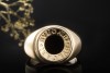 BVLGARI Ring mit Onyx Schwarz in Siegelring Massiv 750er Gelbgold Unisex 