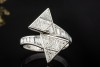 Exklusiver Designer Ring Dreiecke mit Diamanten Handarbeit Weißgold 750 