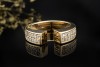 Jette Joop JJ offener Designer Spannring mit Diamanten in 750er Gelbgold 