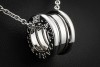 BVLGARI B.zero1 Collier Halskette mit rundem Anhänger in 750er Weißgold 