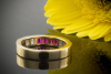 Rubin und Saphir Baguette Schliff Ring in 750er Gelbgold 