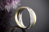 Verschlungener Designer Ring DoppelRing mit Brillanten in 585er Gold Bicolor 