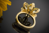 Designer Ring Motiv Blume mit Goldberyll und Peridot in 750er Gelbgold LP 2.710,- 