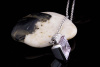 750er Weißgold Kette Collier mit rosa Morganit & Diamanten 