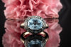 Pomellato Ring Tabou mit blauem Topas 750er Rosegold Rotgold mit Silber 