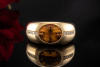 A. Odenwald Ring mit Palm Citrin Diamanten Brillanten in 750er Gelbgold 