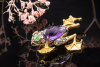 Frosch Brosche Nadel Anhänger Amethyst Diamanten Tsavorit in Gold Silber 