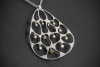 Exklusives Collier Kette mit XL Anhänger Tanzende Diamanten Weißgold 750 