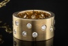 Ring in massiver Handarbeit mit Diamanten gefertigt in 585er Gelbgold 