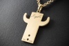 Jazychic Stier Sternzeichen Anhänger Blaue Saphire Diamanten in Gelbgold 