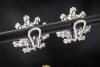 Ohrringe Ohrclips mit Oval Saphir und Diamanten in Platin und Weißgold 