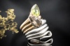 Georg Hornemann Ring Schlange Peridot Rauchquarz 750er Roségold Weißgold 