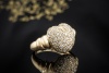 Herz Ring in mit Diamanten Brillanten Pavé Feine Handarbeit in Gelbgold 
