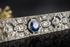Antikes Art Déco Armband mit Saphir und Altschliff Diamanten Platin 950 