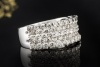 Ring Breiter Bandring mit Diamanten handgefertigt in 750er Weißgold 