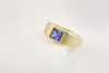 Mattierter Carré Ring mit TANSANIT 585 Gold 