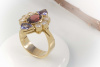 Designer Ring 750 Gold mit TANSANIT TURMALIN & Brillanten 