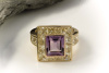 Amethyst gelbe Diamanten 750 Gold Ring HANS DIETER KRIEGER 