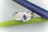 Hübscher 750 Weißgold Saphir Ring mit Brillanten 