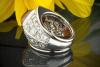 Mandarin Granat Ring mit 6 Ct. Brillanten in massiver 750er Weißgold Goldschmiedearbeit 