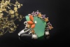 Chrysopras Ring Diamant Koralle Amethyst Citrin Mondstein 750er Weißgold 
