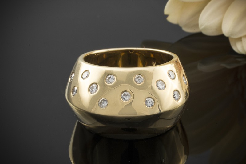 Traumhafter Gelbgold Ring Anfertigung mit 0,45 CT Brillanten in 750er Gold 