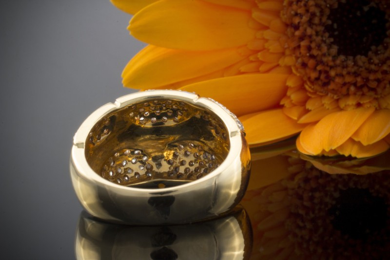 Diamantring Ring mit Diamanten in 750er Gelbgold 