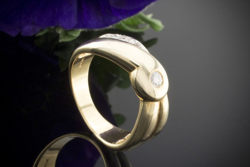Brillantring Top Wesselton Brillanten Ring in 585er Gelbgold 