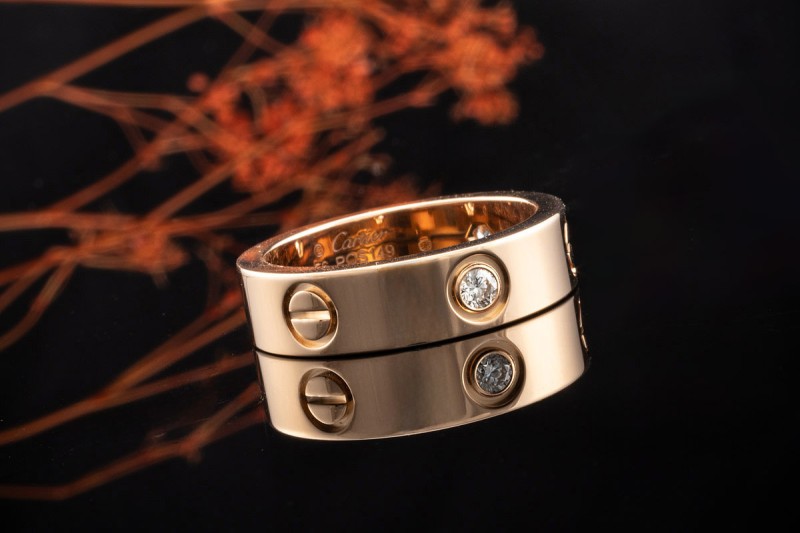 Cartier Love Ring mit 3 Diamanten 750er Rosegold Großes Modell Größe 56 