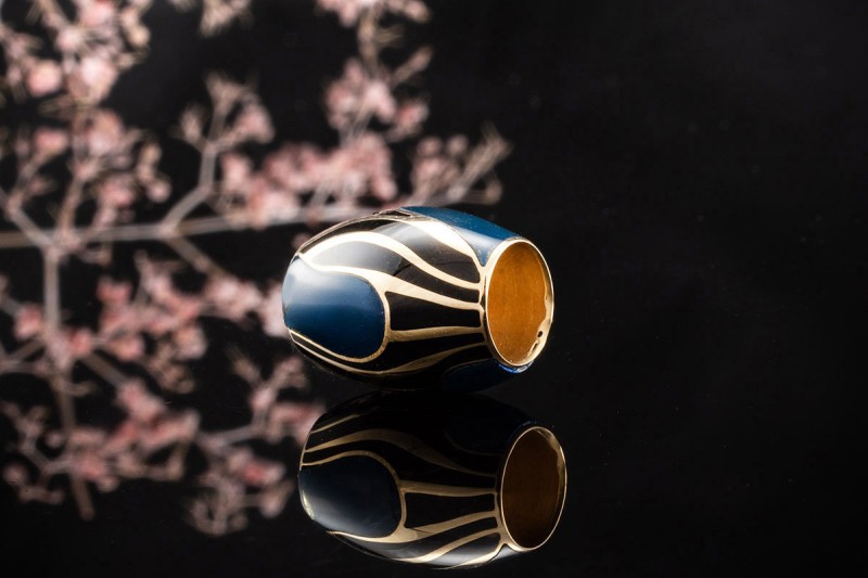 Wellendorff Ronde Anhänger Cinderella Blau Schwarz Diamant Gelbgold 750 