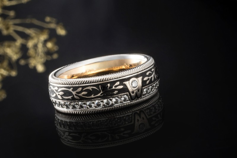 Wellendorff Ring Holunder Drehring mit 0,52 Ct. Diamanten in Weißgold 750 