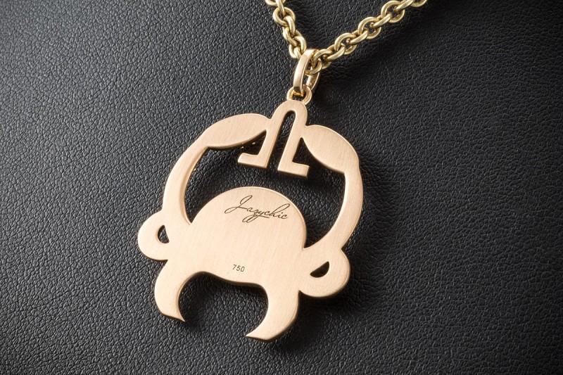 Jazychic Krebs Sternzeichen Anhänger Pink Saphir Diamanten in Roségold 