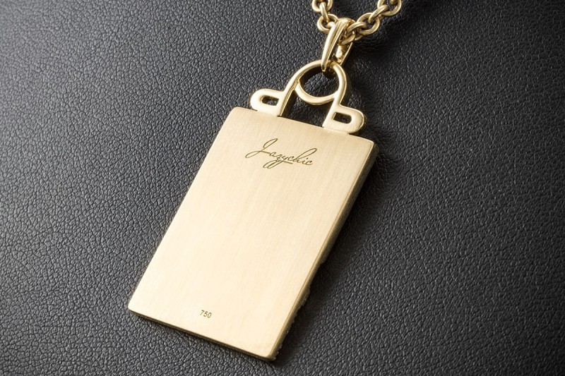 Jazychic Waage Sternzeichen Anhänger Aquamarin Saphir Diamanten Gelbgold 