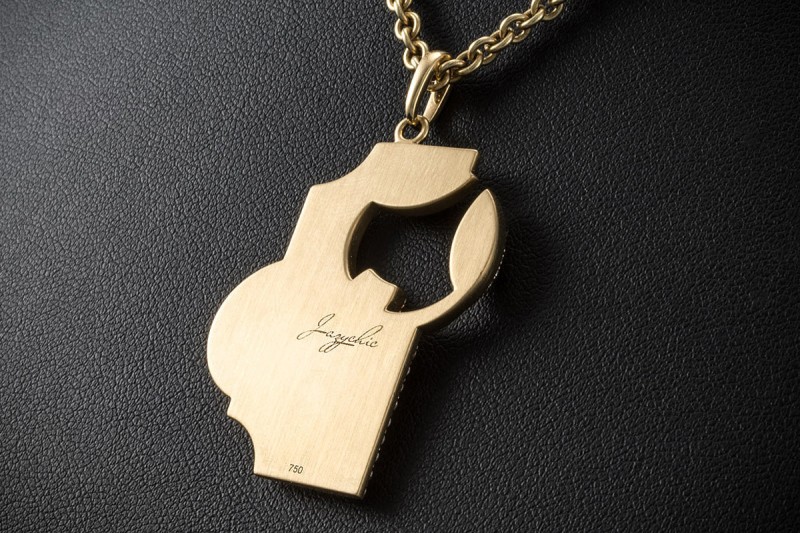 Jazychic Skorpion Sternzeichen Anhänger Türkis und Diamanten in Gelbgold 