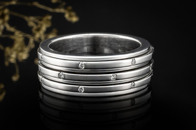 Piaget Ring Possession 3 Reihen Drehring mit Diamanten in 750er Weißgold 