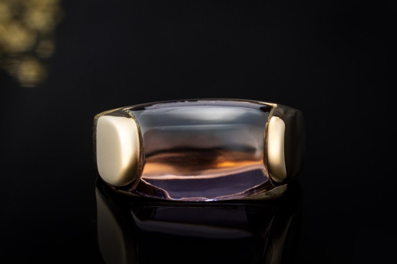 BVLGARI Ring mit Amethyst Bulgari Tronchetto massiv in Gelbgold 750 
