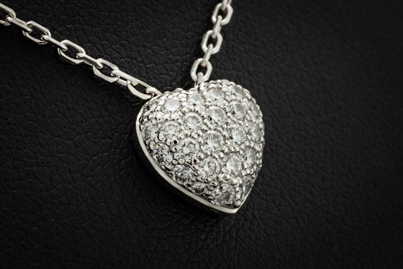 Hearts of Cartier Herz Collier Anhänger mit Diamanten in 750er Weißgold 