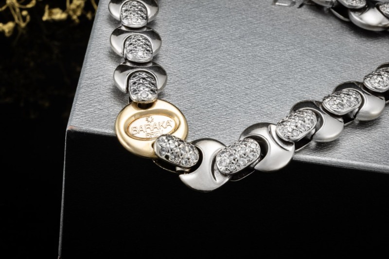 Barakà Armband Gliederarmband mit Diamanten Massiv Weißgold Gelbgold 750 