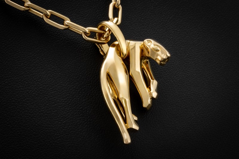 Panthère de Cartier Collier Spartacus Kette Anhänger 750er Gold Full Set 