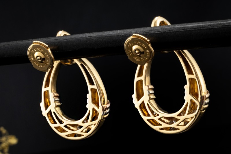 Cartier Trinity Vintage Ohrringe Hängeohrringe Diamanten in Gelbgold 750 