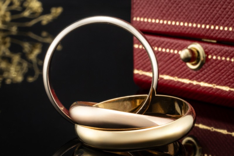 Trinity de Cartier Ring Vintage Modell Roségold Gelbgold Weißgold Gr. 57 