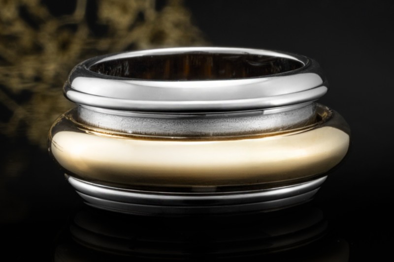 Piaget Ring Possession Drehring XL in 750er Gelbgold Weißgold Bicolor 