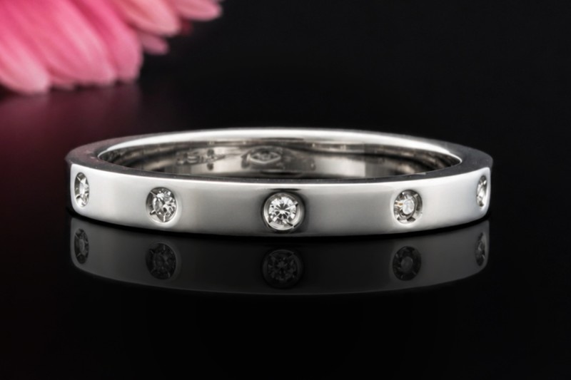 Eleganter Wempe  Memoire Ring mit Diamanten in 750er Weißgold Größe 59 