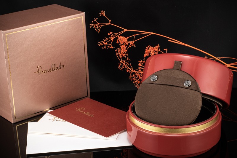 Pomellato Ohrringe Ohrstecker Sabbia Schwarz Diamanten Rosegold Full Set 