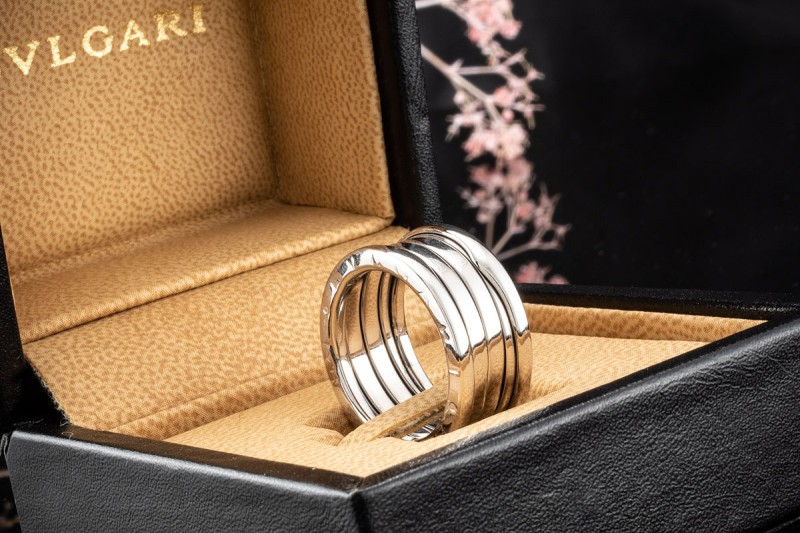BVLGARI Ring B.zero1 4-Band in 750er Weißgold Full Set OVP Größe 53 
