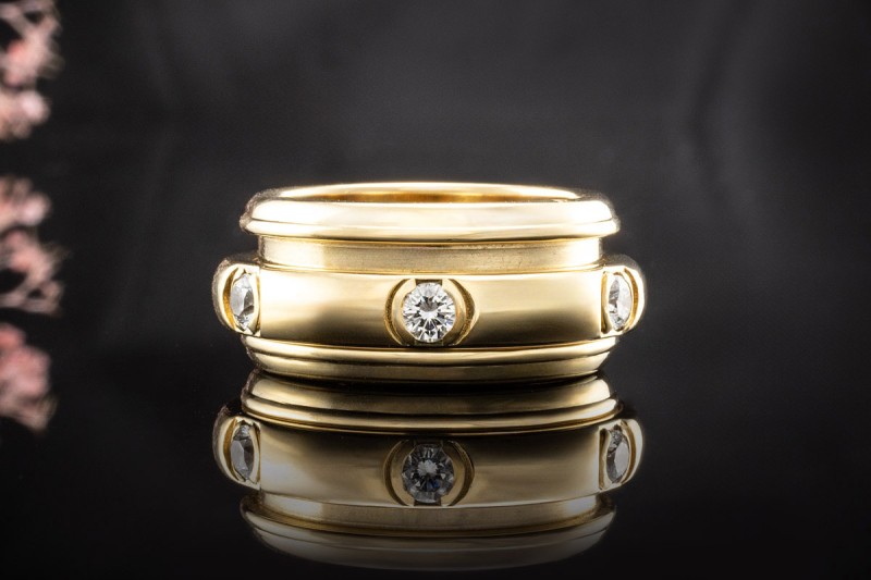 Piaget Ring Possession Drehring mit Diamanten Brillanten 750 Gelbgold 58 